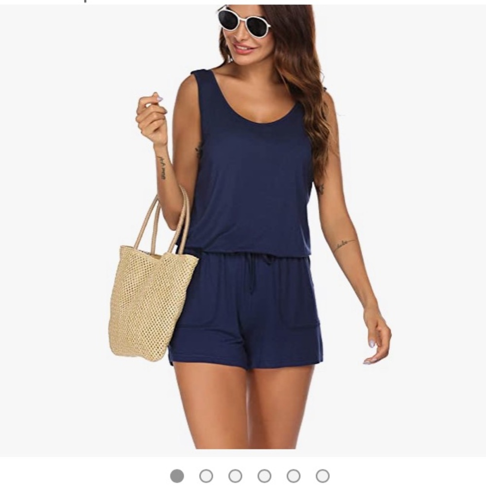 Summer Solid jumpsuit Loose Jumpsuit Rompers with Pockets (brand new in package)